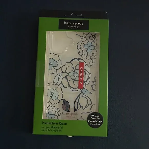 Kate Spade NWB Protective Magsafe Case For Apple iPhone 16 Flowerbed Blue - Picture 2 of 10